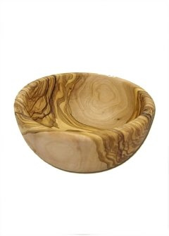 Unbekannt Bol en bois d'olivier, fabriqué à la main en un seul morceau de bois d'olivier, rustique, marron, diamètre : environ 14 cm