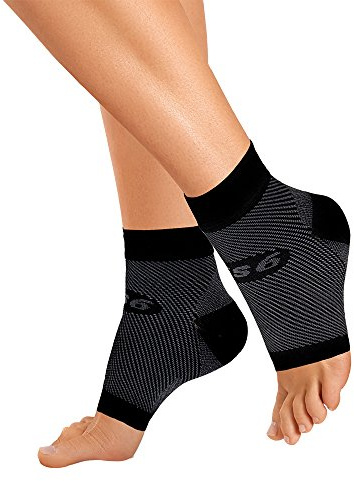 Orthosleeve FS6 Calze a Compressione Graduata per Fascite Plantare, Artrite al Piede, Tallonite, Distorsioni, Coppia Calze Elastiche Compressive, Taglia M, Nero