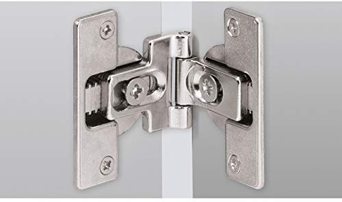 Hettich 46787 HFT-Cerniere per Porte Pieghevoli, da avvitare a 180°, Zinco pressofuso nichelato, Argento, Schrauben
