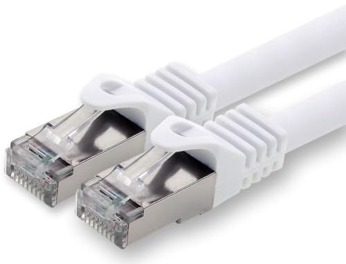 1aTTack.de 10 m - blanc - 1 pièce câble réseau CAT.7 câble patch SFTP PIMF LSZH câble Gigabit Lan 10 Gb s câble brut cat7 avec connecteur RJ45 Cat6a compatible avec CAT5 CAT6 cat7 cat8