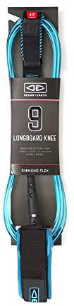 Ocean and Earth Longboard Knee Regular Moulded Surf Leash 9 feet Blue