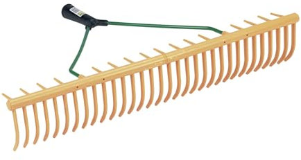 Kerbl Rasenrechen (ohne Stiel, Farbe gelb, Breite 64 cm, mit 32/16 Zinken, mit Stielhalter, aus Polypropylen) 29157