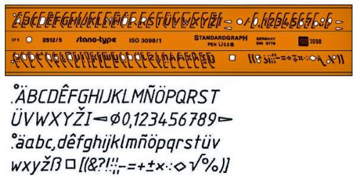 Standardgraph Schriftschablone 3,5 mm für Feinmine 0,35mm