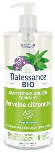 Natessance Hygiène Shampooing Douche Verveine Citron sans Sulfates 1 L