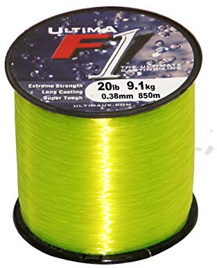 ULTIMA E5115 F1 Línea de Pesca de mar Muy Fuerte, Unisex, Amarillo Fluorescente, 0.38 mm-20.0 LB