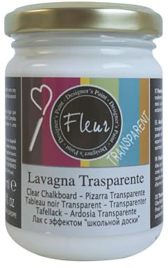 FLEUR DESIGNER'S PAINT | Pittura Effetto Lavagna, 130 ml, Trasparente, Base Acqua, Trasforma Qualsiasi Superficie in una Lavagna su cui Scrivere con il Gesso.
