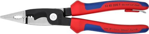 KNIPEX Pliers for Electrical Installation with Multi-Component Grips, with Integrated Tether Attachment Point for A, 13 82 200 T