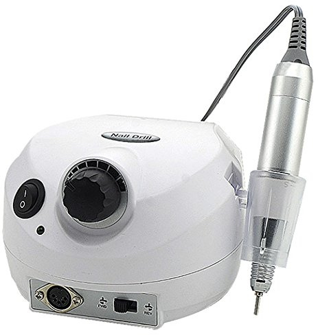 Crisnails® Torno de Manicura Profesional de 25.000 RPM con 6 fresas Peluquería MultiColores Nail Polisher (Blanco)