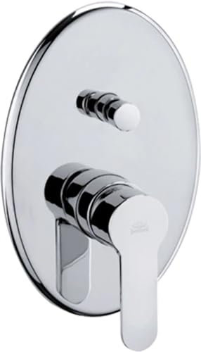 Paffoni Blu015 Miscelatore per Doccia o Vasca da Incasso con Deviatore, Miscelatore Box Doccia o Vasca con Placca Tonda da Incasso, Design Moderno e Elegante, Ottone Cromato