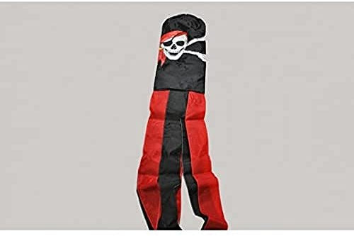 AZ FLAG - Drapeau Manche à Air Pirate foulard rouge - 150 cm - Windock Corsaire Avec Bandana 100% Polyester Avec Clip en Métal