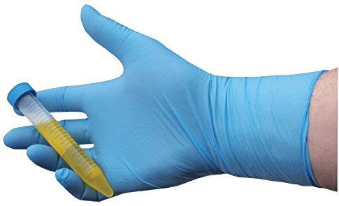 neoLab 1-7175 Nitril-Einmalhandschuhe, leicht gepudert, Mittel, Blau (100-er Pack)