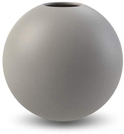 Cooee Design Ball-Vase aus Porzellan in der Farbe Grau Handgefertigt, Maße: 20cm x 20cm x 19cm, HI-028-03-GY