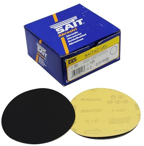 125 mm Diamètre carbure de silicium grain 120 Crochet et boucle disques abrasifs. Par 50 disques.