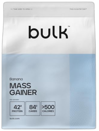 Bulk Masseaufbau, Proteinpulver-Shake, Weight Gainer für mehr Muskelmasse, Glutamin, Mass Gainer, Weight Gainer, Banane, 1 kg