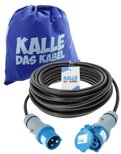 KALLE DAS KABEL CEE Verlängerungskabel 230V H07RN-F 3G 2,5mm² 20 Meter | IP44 CEE Stromkabel Campingkabel Wohnwagen Wohnmobil Caravan Outdoor Stecker robust spritzwassergeschützt