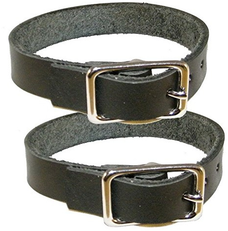 Befestigungsriemen 2er Pack - Lederriemen aus schwarzem Blankleder (100)