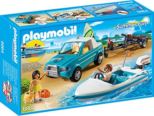 Playmobil - 6864 Voiture avec Bateau et Moteur Submersible