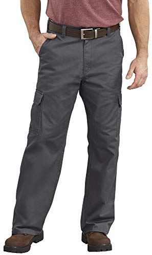 Dickies Men's Loose Fit Cargo Work Pant, Charcoal, 40x32
