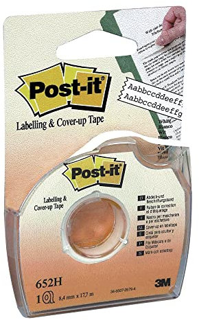 Post-it 3M Nastro Adesivo in Carta Rimovibile con Dispenser, 8.42 mm x 17.7 m