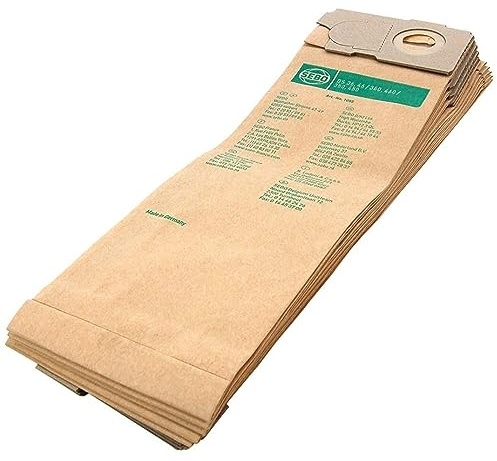 SEBO 1055, Sacchetti per aspirapolvere, compatibili con tutti i modelli commerciali BS, 5 l, 10 pz., Bianco (White)