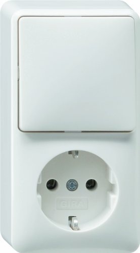Gira 017613 Kombination Schuko Wechsel Aufputz, reinweiß