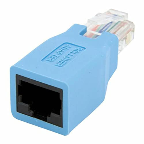 StarTech.com ROLLOVER Cisco Console Rollover Adapter for RJ45 Ethernet Cable, Network Adapter Cable, RJ-45 (M) to RJ-45 (F), Blue