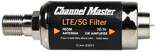 Channel Master LTE/5G Filter – Reduces Pixelation & Signal Issues from LTE, 4G, 5G Interference, Indoor/Outdoor Use, Built-in O-Ring for Weather Protection, Enhances OTA Digital HDTV Signal Quality
