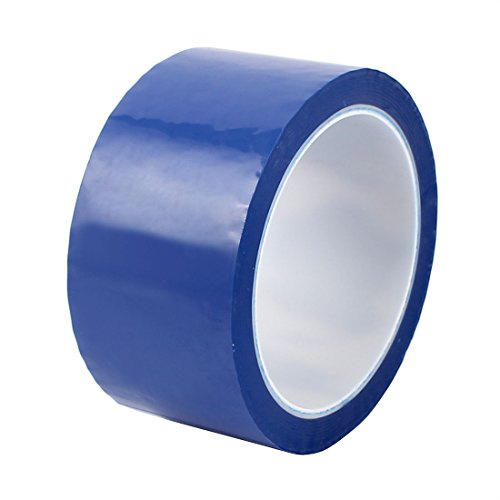 sourcing map 50mm Cinta de Mylar Auto Adhesiva de Una Sola Cara Fuerte 50M de Longitud Cinta de Logotipo Azul