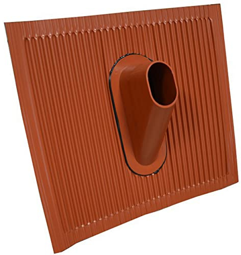 PremiumX Dachabdeckung Aluminium Dachziegel Rot Dach Montage Abdeckung Ziegel Dachpfanne für SAT Mast Dachsparrenhalter