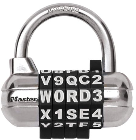 Master Lock 1534DBLK Padlocks, Chrome,White, 1 Count (Pack of 1)