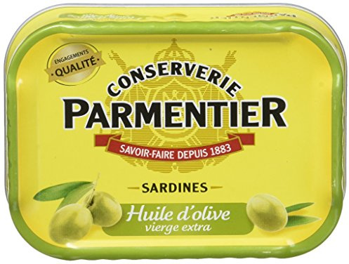 Parmentier Sardinas de aceite de oliva virgen extra, 135 g, paquete de 8