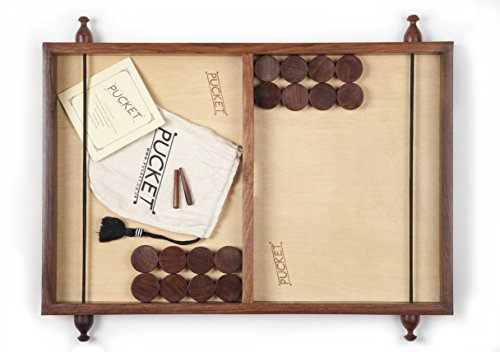 ET Games Pucket – Brettspiel Aus Holz – Katapult- Und Scheibenherausforderung Für Zwei Spieler – Fair-Trade-Zertifiziert