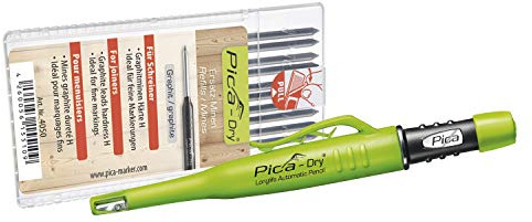 Pica Marker Dry Longlife Automatic Pen 3030 + 10 St. Graphit-Mine 4050, Ersatzminen, Härte H