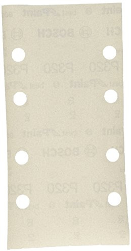 Bosch 2608605671 10 Feuilles abrasives pour ponceuses vibrantes 93 x 186 mm 8 trous Grain 320