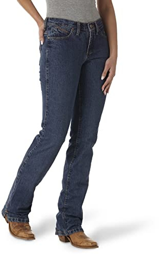 Wrangler Womens Cash Mid Rise Vented Hem Ultimate Riding Jeans, American Spirit, 13-34 US