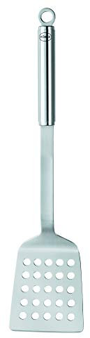 RÖSLE Espátula de barbacoa con borde esmerilado y mango redondo, acero inoxidable 18/10, apta para el lavavajillas