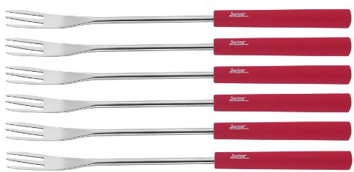 Spring 2890295606 Basic - Juego de 6 tenedores para fondue, color rojo