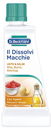 Dr. Beckmann - Liquido Dissolvi Macchie Unto & Salse | Lo smacchiatore specifico per eliminare macchie di grasso, cioccolato e molto altro | 50 ml