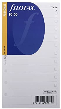Filofax 132204 Personal To Do Notizpapier, Englisch, weiß