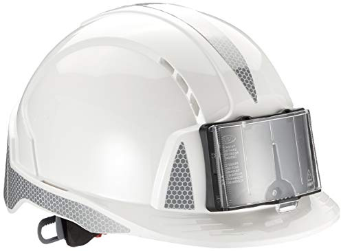JSP Casque EVOLite® Porte-Card - CR2 Gris - ventilé - crémaillère - Blanc (AJB170-D00-100)