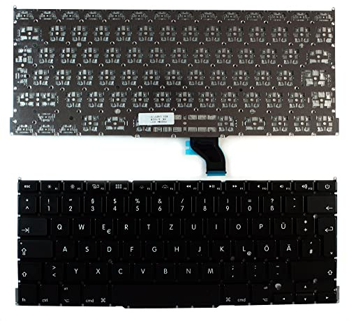Keyboards4Laptops Alemán versión retroiluminada (sin Placa retroiluminado) Negro Teclado de Repuesto para Ordenador portátil Compatible con Apple MacBook Pro A1502