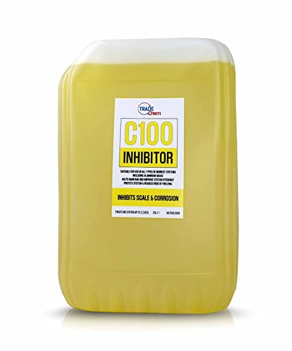 C100 Central Heating Inhibitor, Radiator Inhibitor Fluid 25L (Treats 2500L) | Concentrated central heating inhibitor helps prevent corrosion, scale, hydrogen gassing, microbial growth and boiler noise