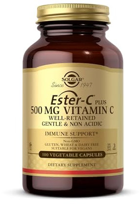 Solgar Ester-C Plus 500mg Vitamin C - Supports Healty Immune System - Highly Absorbable Vitamin C - Antioxidant - 100 Vegetable Capsules