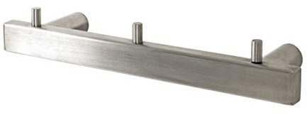 HAKU Garderobenleiste Edelstahl, Edelstahl - Maße: B 26 cm x H 4 cm x T 6 cm, Style: Modern