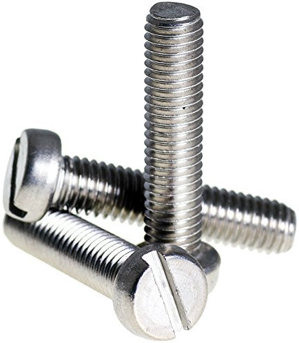 (6mm) M6 x 20 A2 Stainless Steel Slotted Cheese Head Machine Screws Slot Screw DIN 84-50 Pack