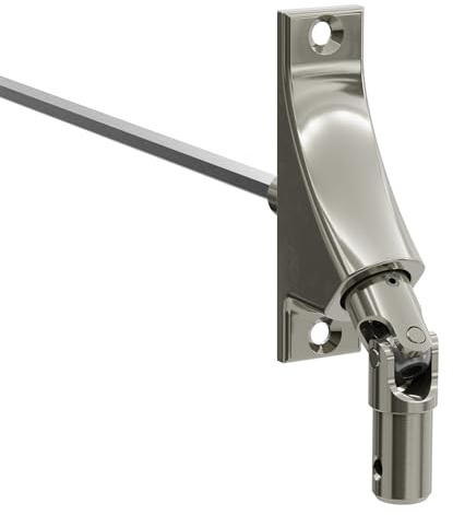 DIWARO.® | Rolladen Gelenklager G059, 90 Grad Umlenkung, Grundplatte 22 x 85 mm mit 2 Befestigungslöcher, Kurbelzapfen Anschluss 13,9 mm, Antrieb zum Rolladengetriebe 6 mm Sechskant