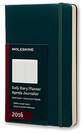 Moleskine 12 Monate Tageskalender/Taschenkalender 2016, Large, A5, Hard Cover, meergrün