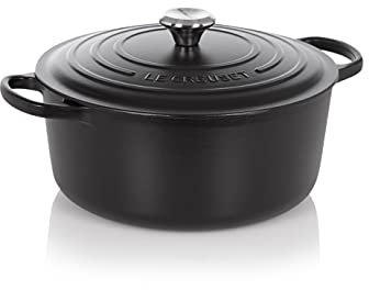 Le Creuset Cocotte Evolution de hierro fundido con tapa, Ø 20 cm, Redonda, Todas las fuentes de calor incl. inducción, 2,4 l, Negro mate