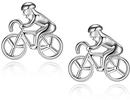 HONEY BEAR manschettknappar för män - racing cykel cykel cyklist sport, för män skjorta bröllopspresent e rostfritt stål, colore: Silver 2, cod. CF0381N