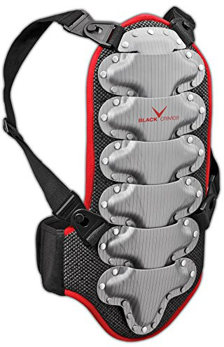 Black Crevice Rückenprotektor für Kinder, Jugendliche und Erwachsene, schwarz-rot-Silber, BCR035572, Gr. 140